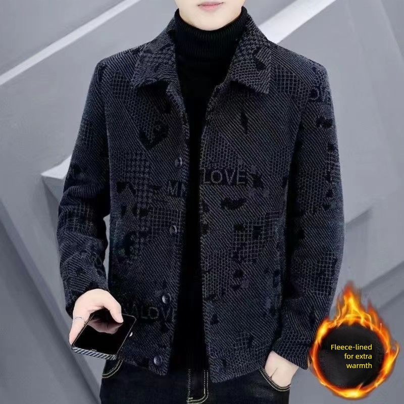 Designer Blazer 2026 - Men's Autumn/winter New Style Collarless High-neck Premium Wool Coat - Casual Style Multi-purpose Thick Short-sleeved Wo