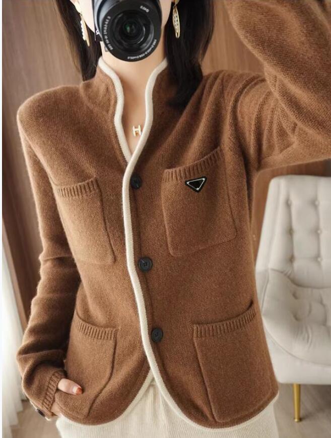Cardigan de créateur de mode pour femmes, pulls à motifs géométriques, coupe slim, élégant, manches longues, simple boutonnage, boutons de couleu