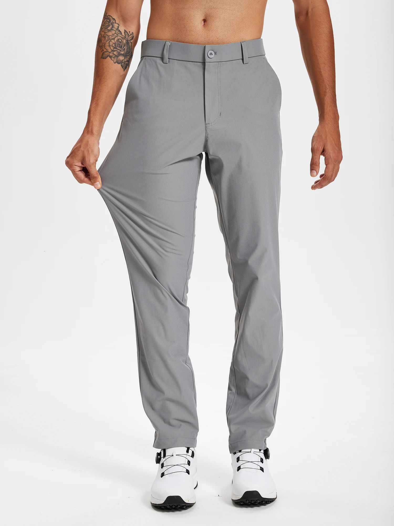 Pantaloni da golf bootcut in poliestere da uomo Pantaloni eleganti dritti slim per eventi formali Abbigliamento casual per quattro stagioni Taglia 3