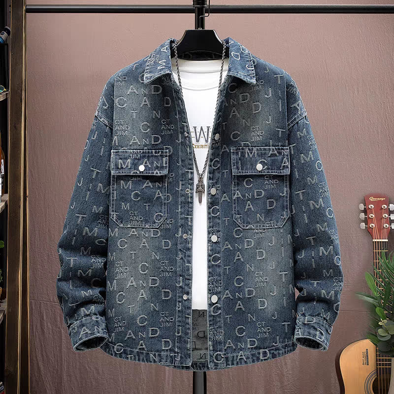 Designer 2026 Men's Spring summer Style Trendy Brand Fashion And Simplicity Rolled up Collar Shirt Denim style Retro Casual Work Jacket