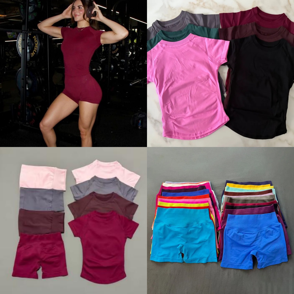 Designer Gym Yoga Sports T Shirt Short Sleeves Seamless Tops High Elastic Quick Dry Fitness Women Shirt High Waisted Butt-lifting Running Sports-image-775246945