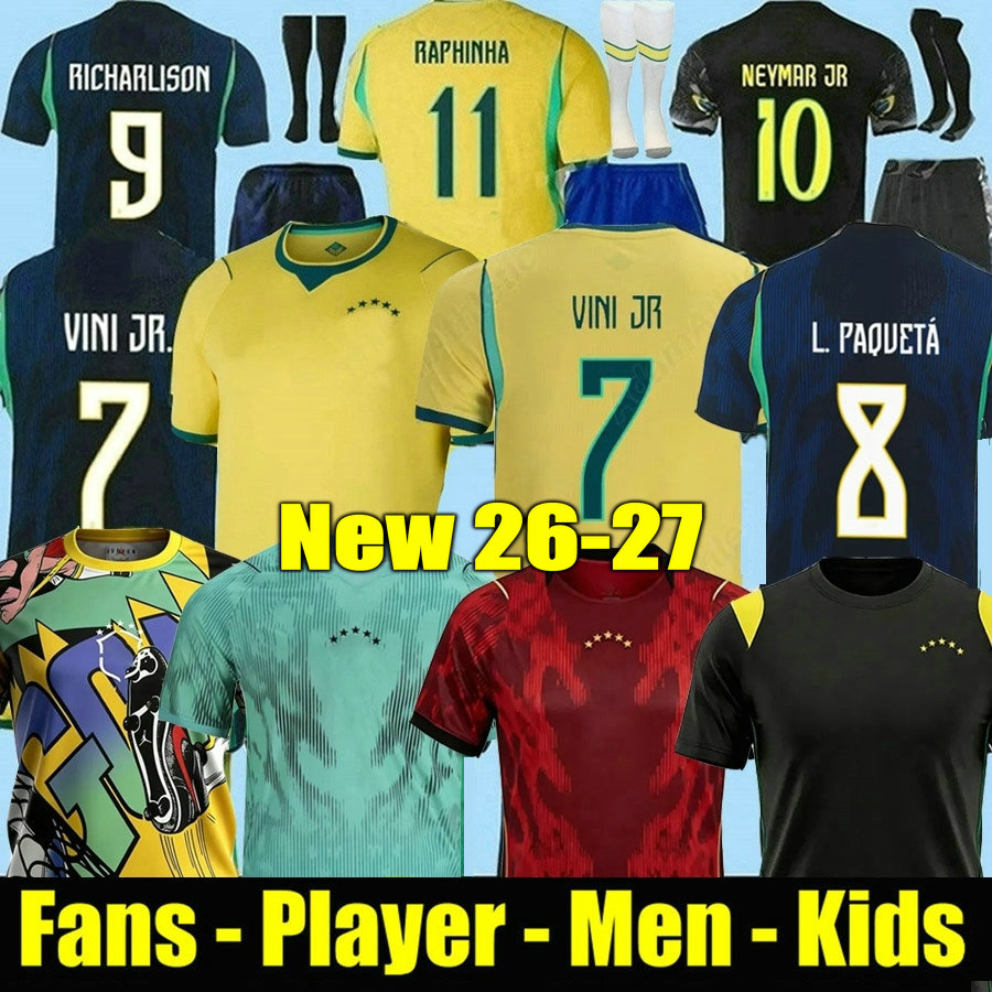 Raphinha brazil Jersey 2026 2027 Soccer Football Shirts Rodrygo vini jr Savinho Endrick Joelinton brasil National Team camisa de futebol 26 27 Me-image-984355838