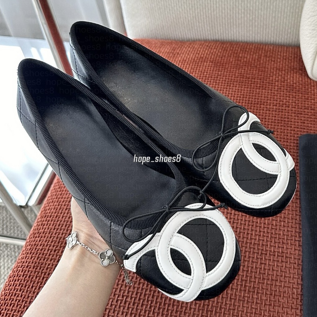Ballet Flats Paris designer Shoes Women brands Quilted Genuine Leather Slip on Ballerina Round Toe Ladies Luxury brands Shoes De Mujer chan cc Shoe