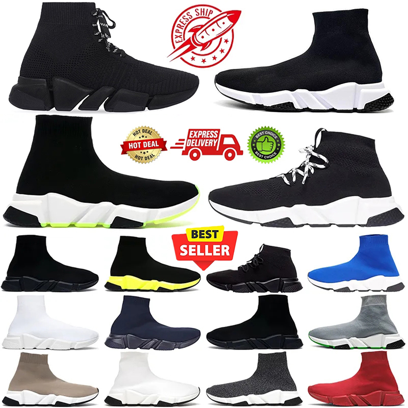 Chaussette chaussures designer hommes chaussures décontractées femmes vitesse formateur chaussettes bottes vitesses kaki respirant chaussures cou