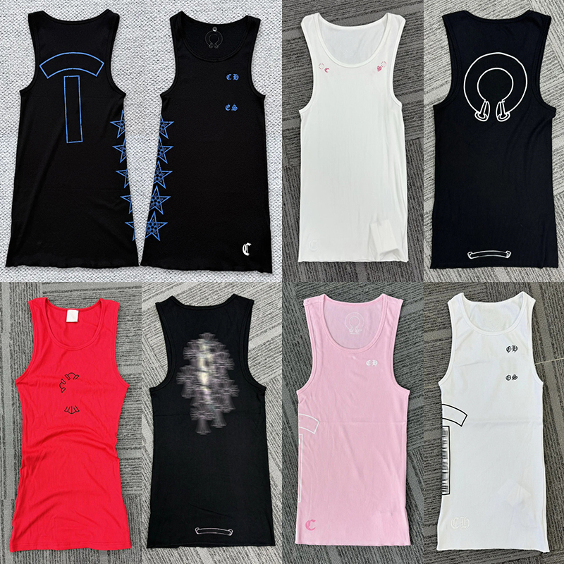 Luxury Designer Womens Letter Print Cotton Tank Top chrome dress Summer Casual Slim Sleeveless Vest-image-985528209