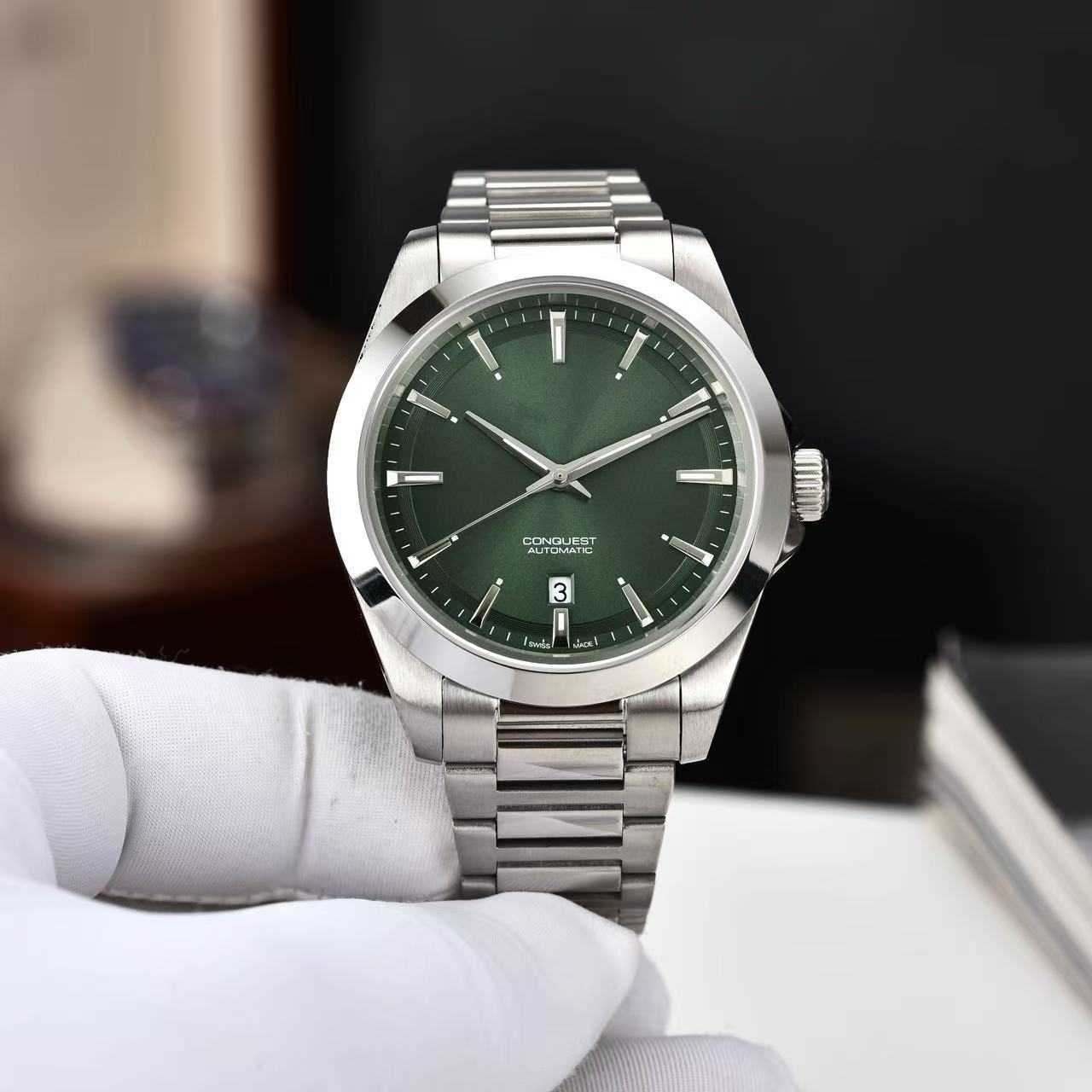 Luxury watches, high-quality watches Conquest Elegance Series Womens in Elegant Black Mint Green Couples Pair Mens Wristwatch Danny Road WatchOUD8