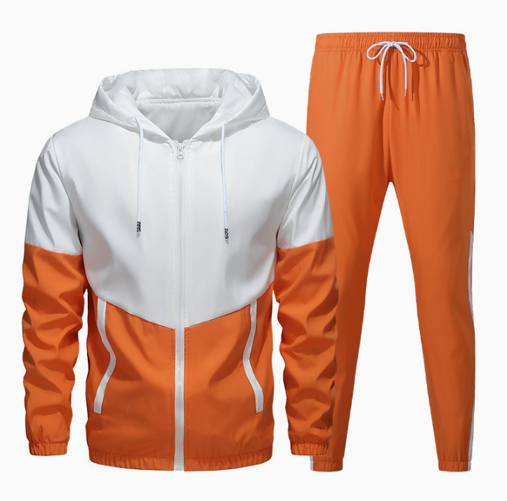 Men's Tracksuits Autumn And Spring Pattern Casual Two-Piece Set Hooded Sweatshirt Pants With Pockets Regular Fit Outdoor Sport Suit