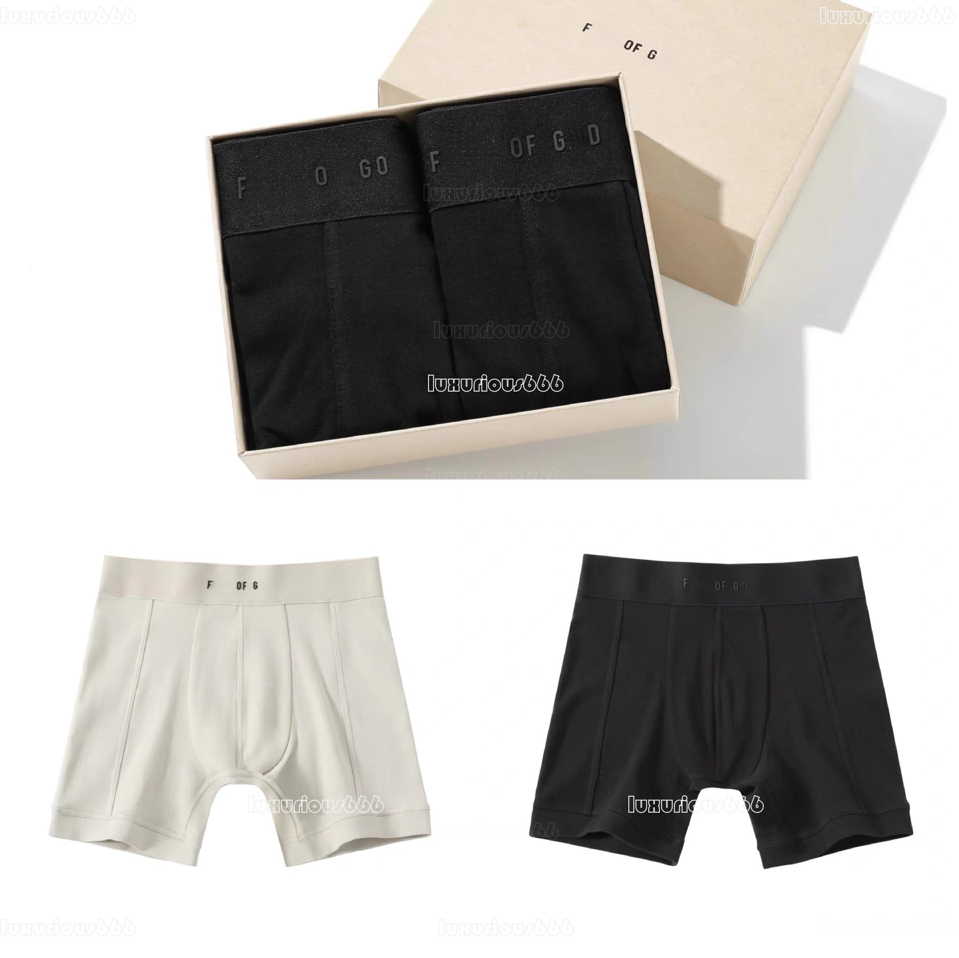 2026 new Essential underwear FOG Men's and womens summer high quality Cotton Jerrys Lorenzo Boxer Briefs Classic Long EESSNTAL luxury brand Sty