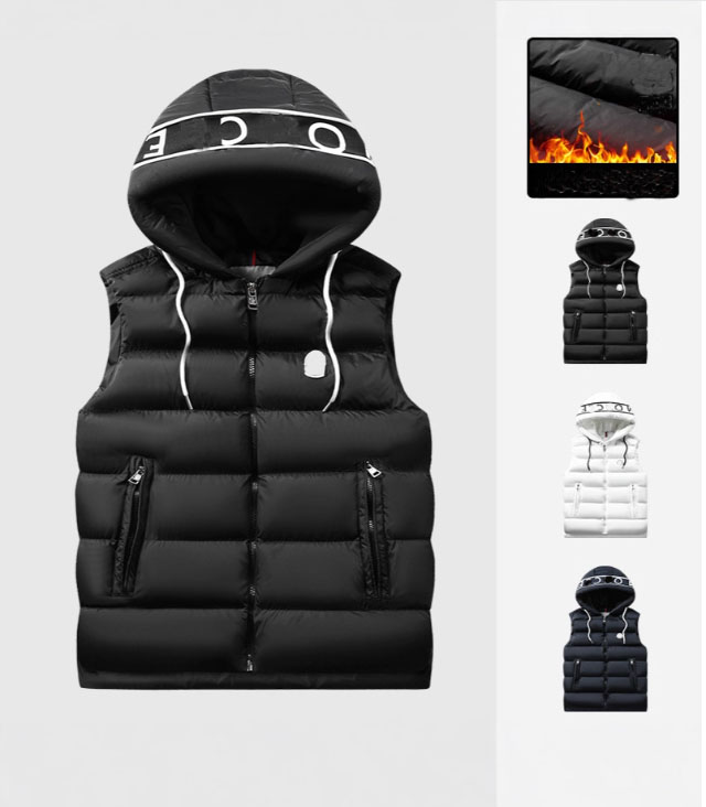 Men Down Vests Winter body warmer puffer hooded gillet Jacket Designer Waistcoat Couple Bodywarmer Womens Sleeveless Parkas Outdoor Thick Coats