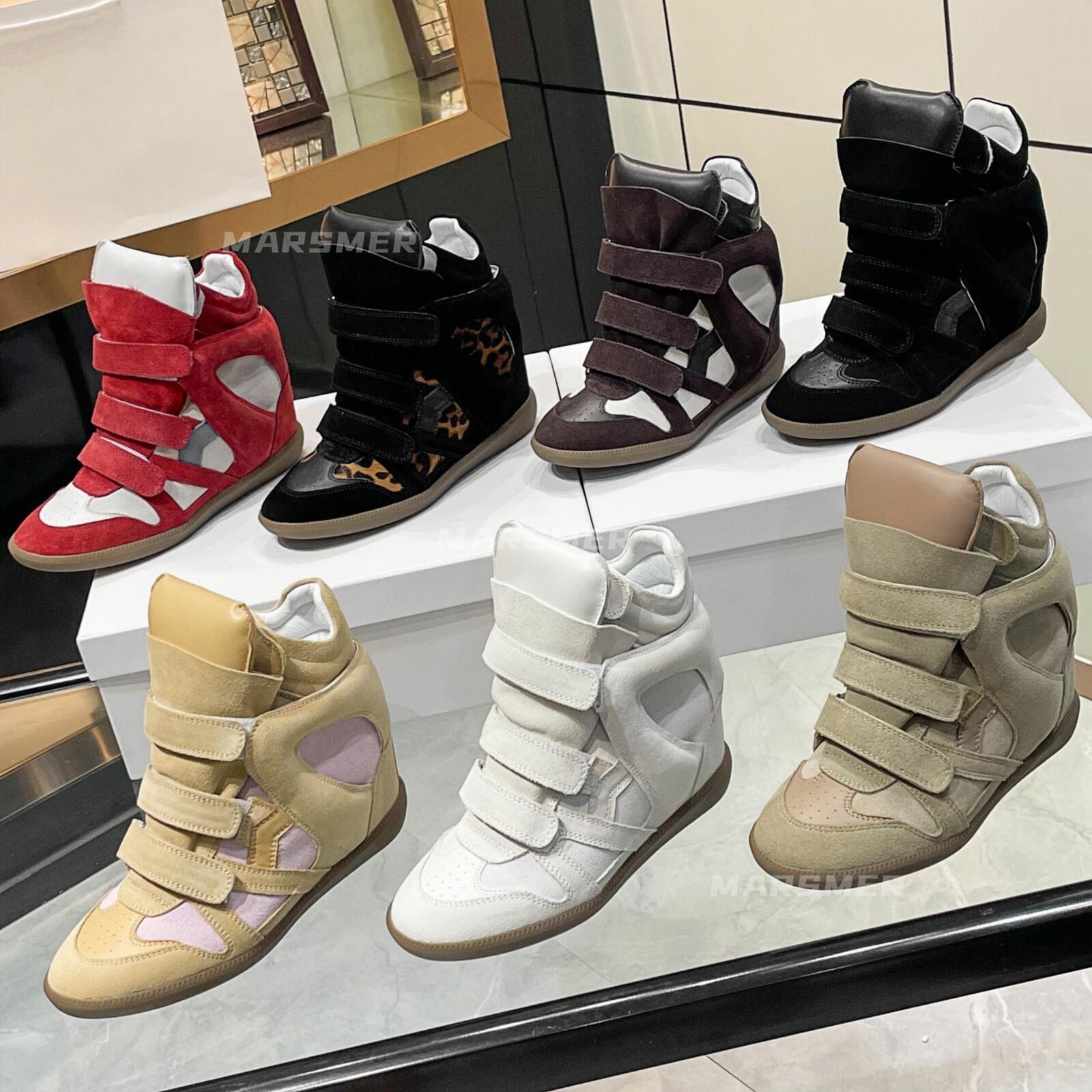 Genuine Leather Bekett Boots Leather-trimmed Suede Wedge Sneakers Fashion Show New Casual Shoes Suede Sneaker Deisgner Brand Hot Sale Studded Boot S