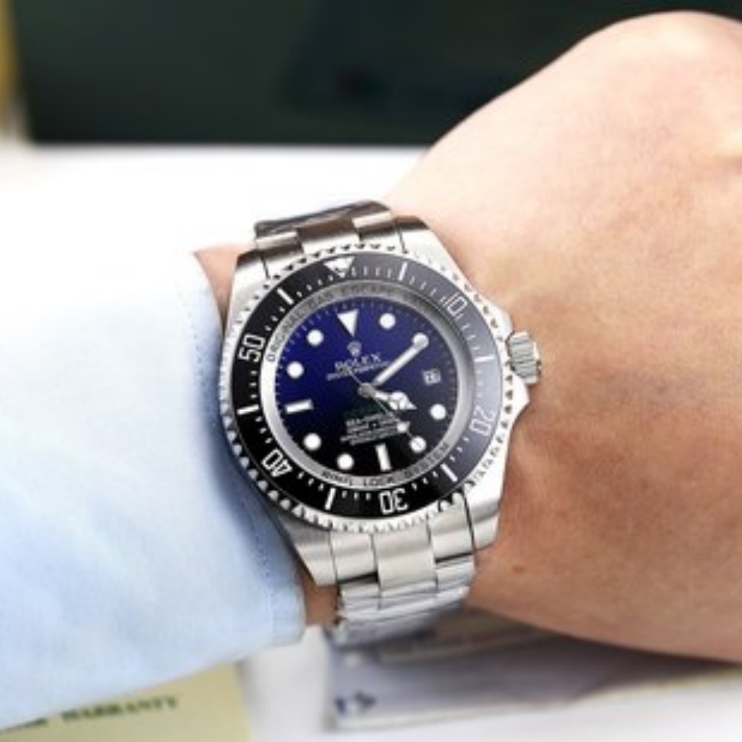 Luxury mes gradient color watch men watch deep ceramic bezel SEA Dweller sapphire semicircular stainless steel with sliding buckle automatic mechan