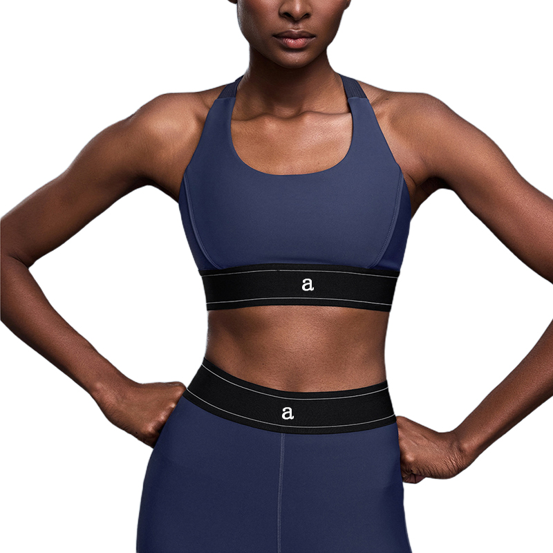 ensemble de yoga pour femmes bandoulière réglable soutien-gorge de sport + pantalon couleurs contrastées ensembles de Fitness
