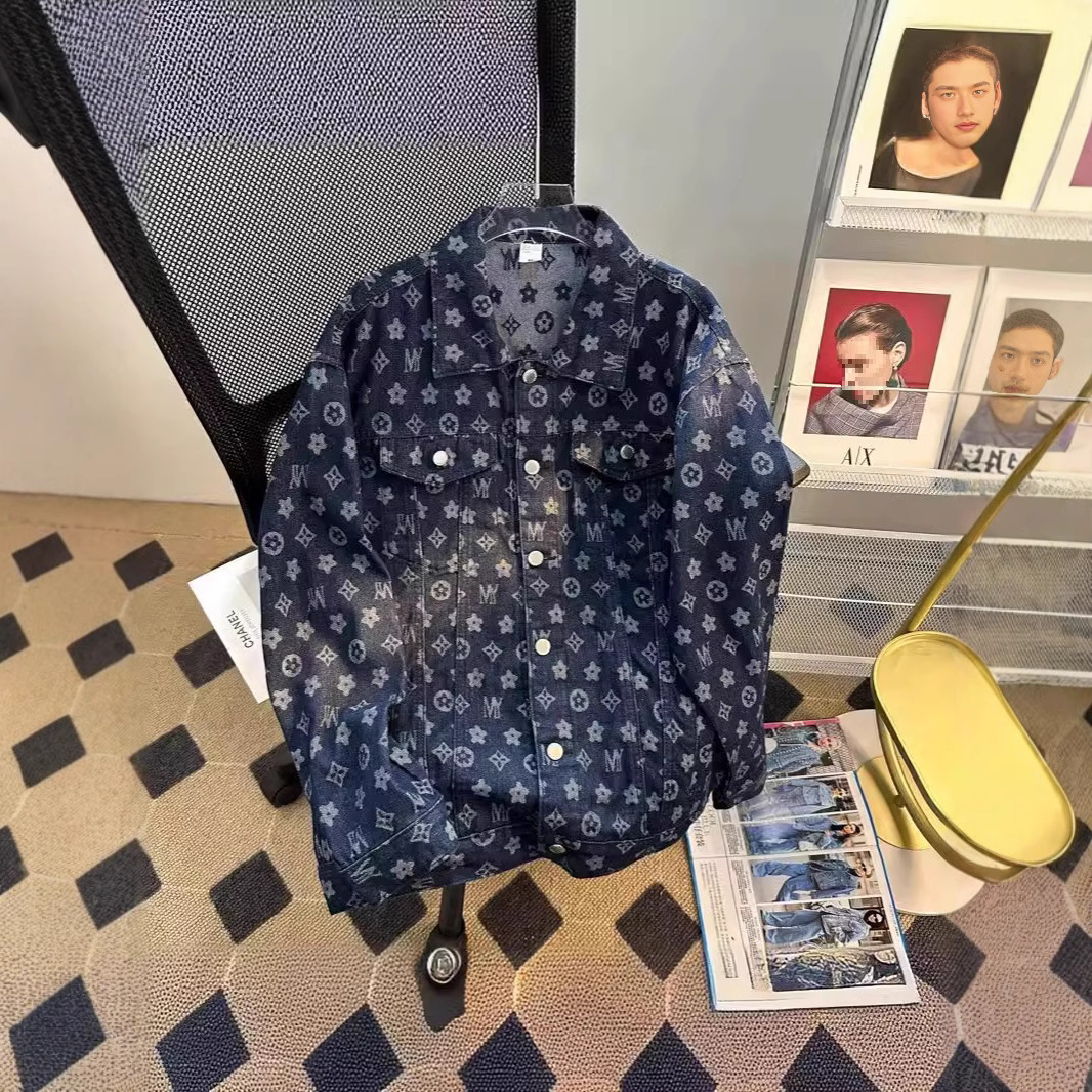 High End Luxury Jacquard Designer Jacket American Ins Spring And Autumn Couple Men's Designer Denim Jacket Fashionable Cool Loose Outdoor Casua