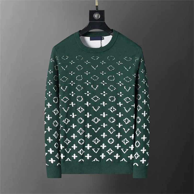 Designer autumn mens sweaters clothes pullover slim fit knitted casual knitwear sweatshirts Gradual letter jacquard woollen woolly Pull jumper Q2600