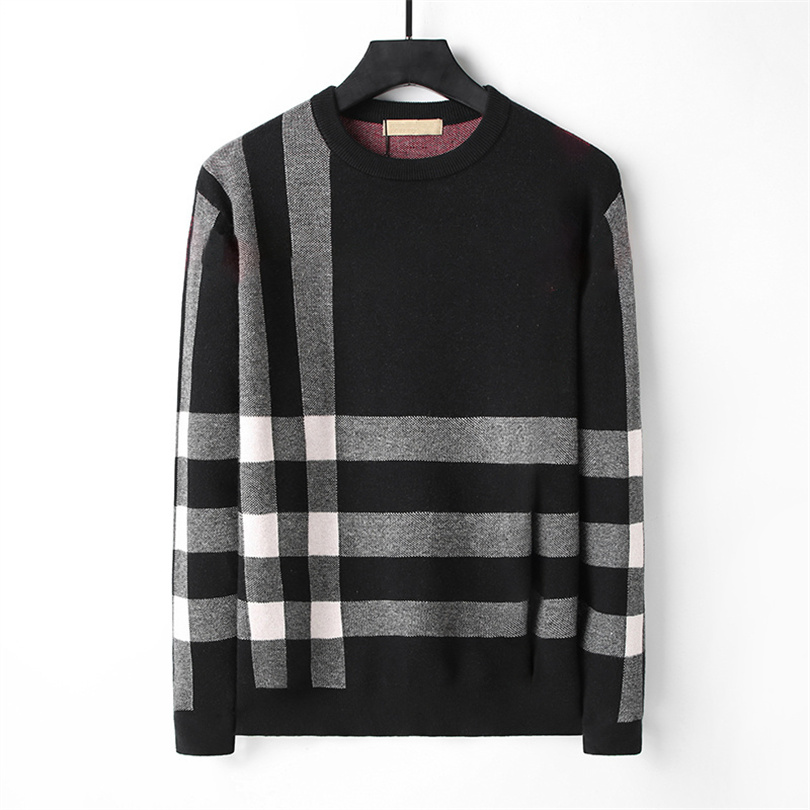 Autumn winter Designer Mens Sweaters Classic striped plaid printing Fashion Long Sleeve Pull Sweater Casual Pullovers Knitted Sweatshirts top M-3XL