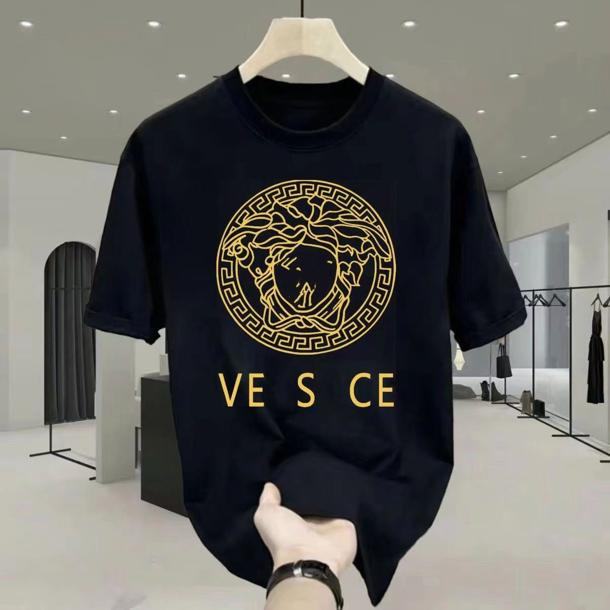 2026 new men's short-sleeved T-shirt women's summer cotton high street loose extra-large T-neck trend top8