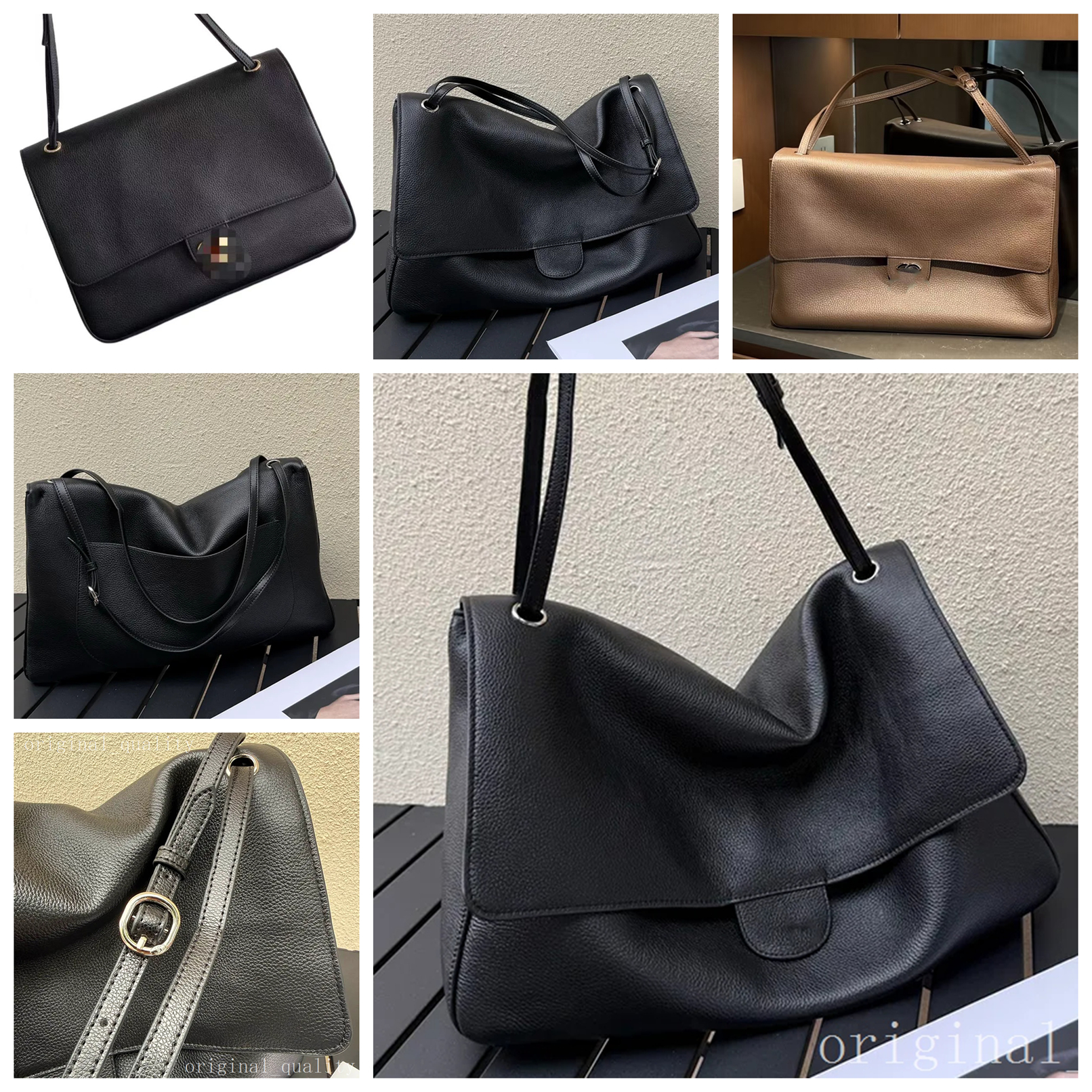 new Maxi Flap bag Designer Maxi Shopping bag Grain cowhide shoulder bag Classic Flap Vintage Handbag Cowhide Leather Airport Tote Bag Luxury silver
