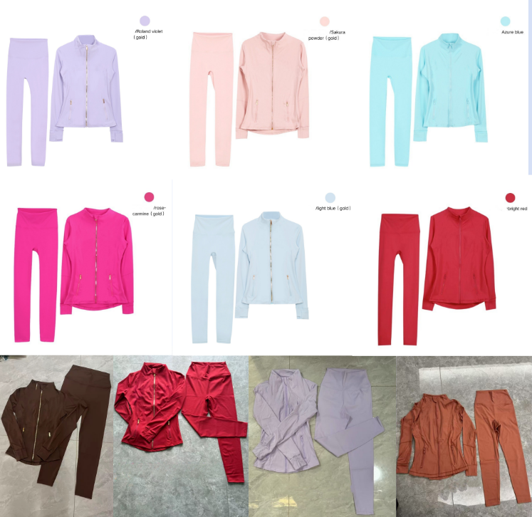 Ensemble de Yoga pour femmes, ensemble d'entraînement de sport décontracté, ensembles pour femmes, vestes, leggings, manteau à fermeture éclair,