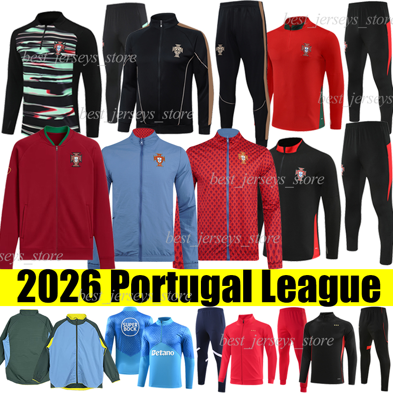 2026 Portugal Ensembles de football Tracksuits benficas PoRtO Sporting CP CR7 Lisboa B.FERNANDES Hoodies Vestes coupe-vent survêtement pour entra