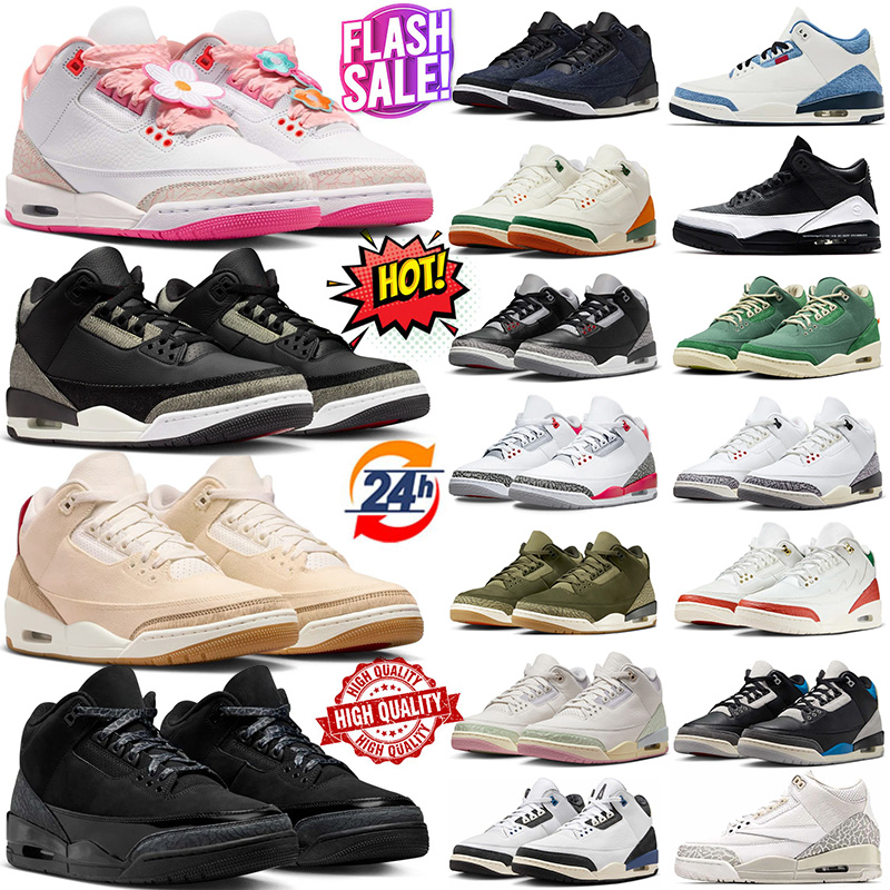 Designer 3 3s Chaussures de basket-ball Secret Garden Family Affair Fragment White Cement Reimagined Lucky Shorts Femmes Hommes Baskets Baskets d