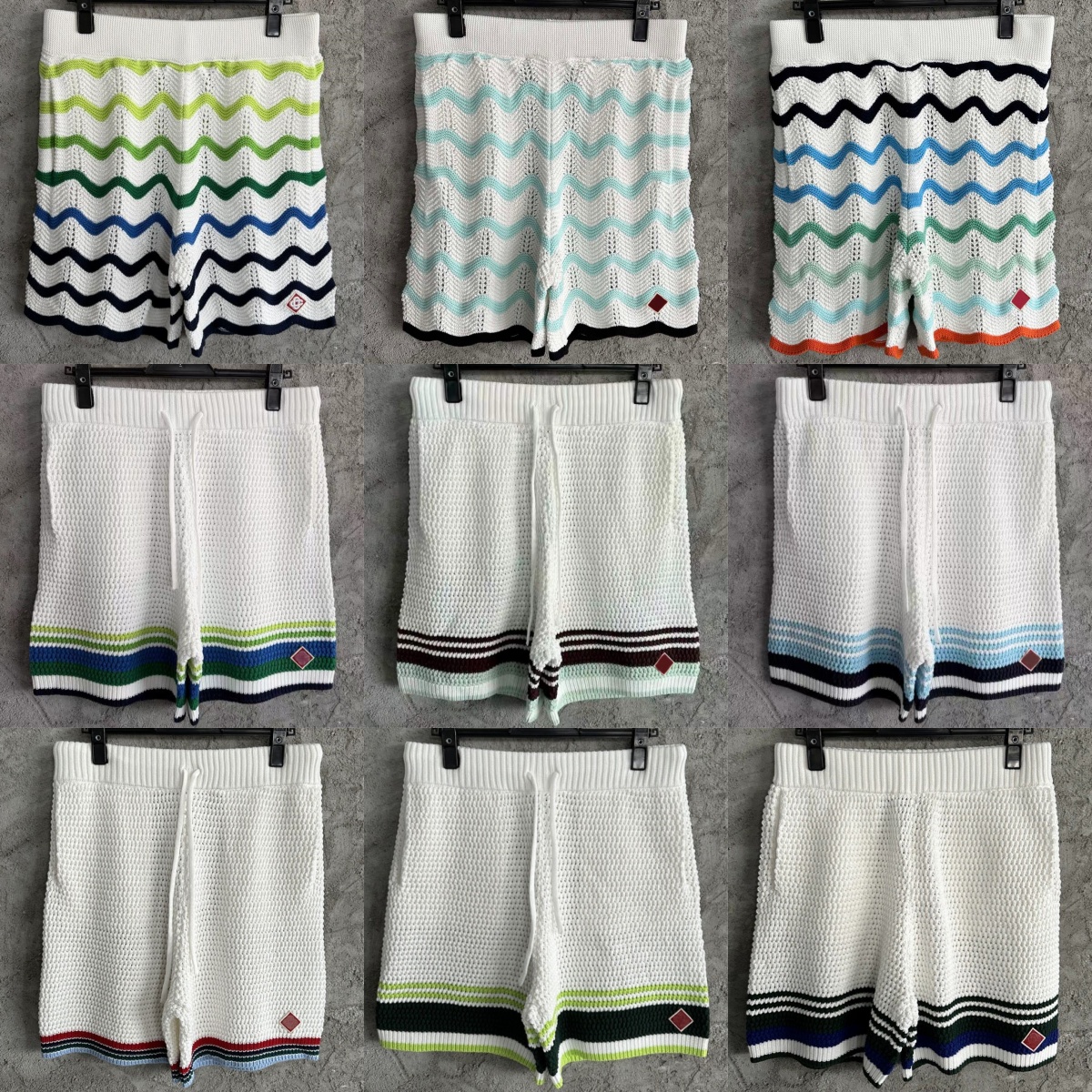high quality vacation embroidered knitted shorts loose men designer casual sports knit shorts beach hawaiian pants-image-911000571