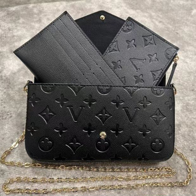 Luxury Designer Bag Large Capacity 3pcs Set Embossed Flower Women Crossbody Handbag Shoulder Bags Composite Ladies Clutch Tote Bag Shopping Female P
