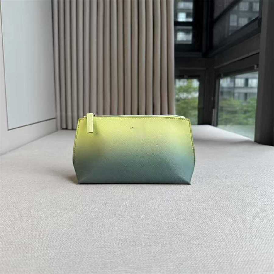 LAM Green Gradient Makeup Bag Portable Simple Storage Bag Gift Makeup Bag Large Capacity Makeup Bag PU Leather branddesign_EO6H