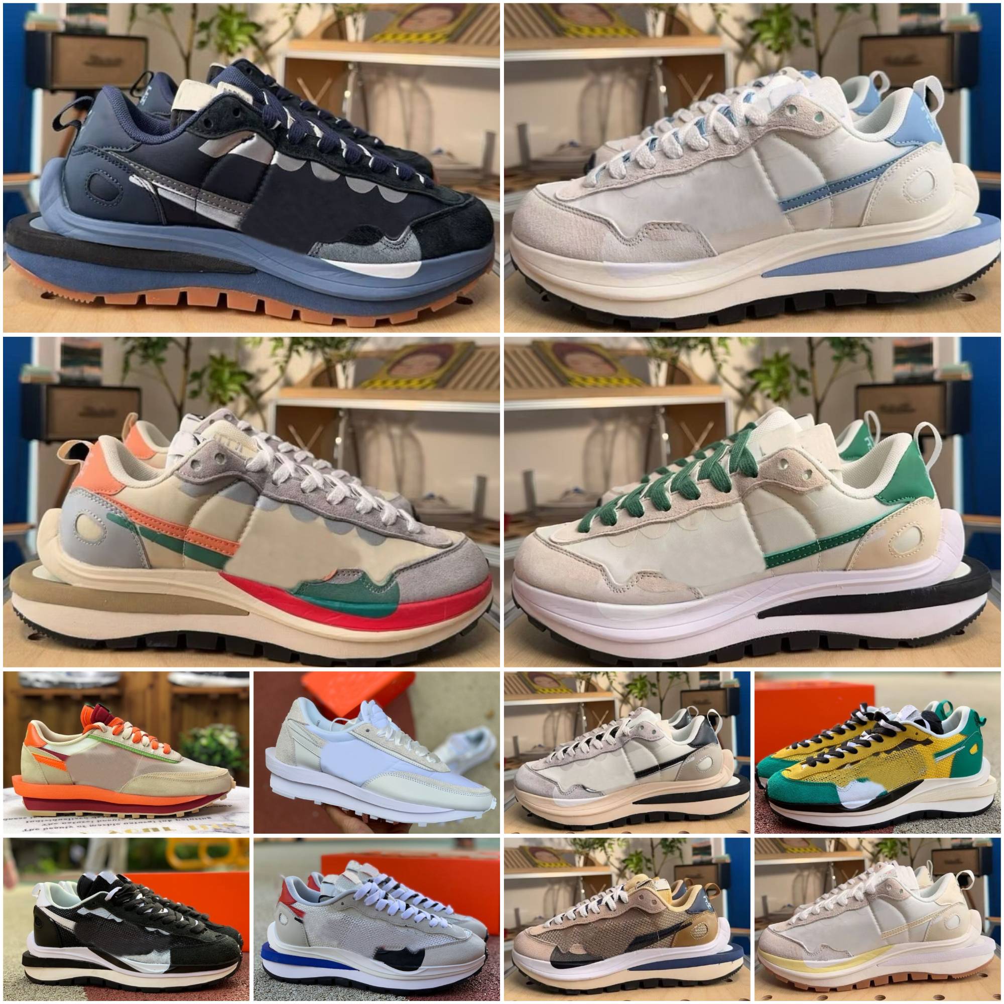 Sacais Mens Women Running Shoes Designer LD Waffle Orange Blaze Nylon White Black Sail Gum Sesame Game Royal Fragment Grey Blue Void Green Gusto Pin