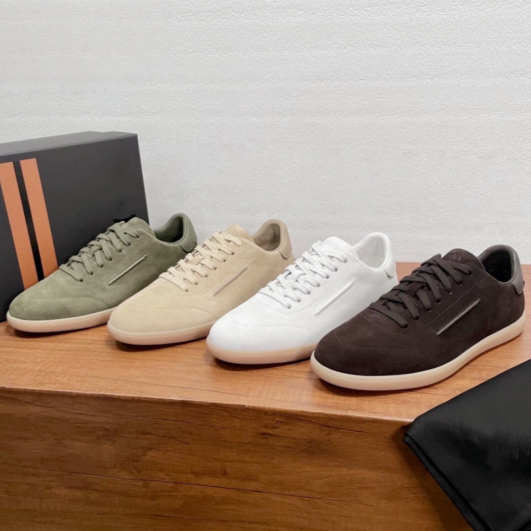 Vintage suede Leather zegnasneaker man shoe Designer Casual shoe Luxury triple Business trainer tennis blazer Run athletic shoe sport outdoor track