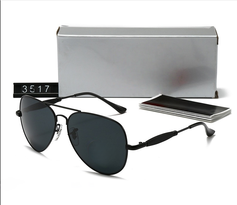 RB designer sunglasses Men Classic Brand Retro women Sunglasses Luxury Designer Eyewear Metal Frame Designers Sun Woman glass lenses With box 3517