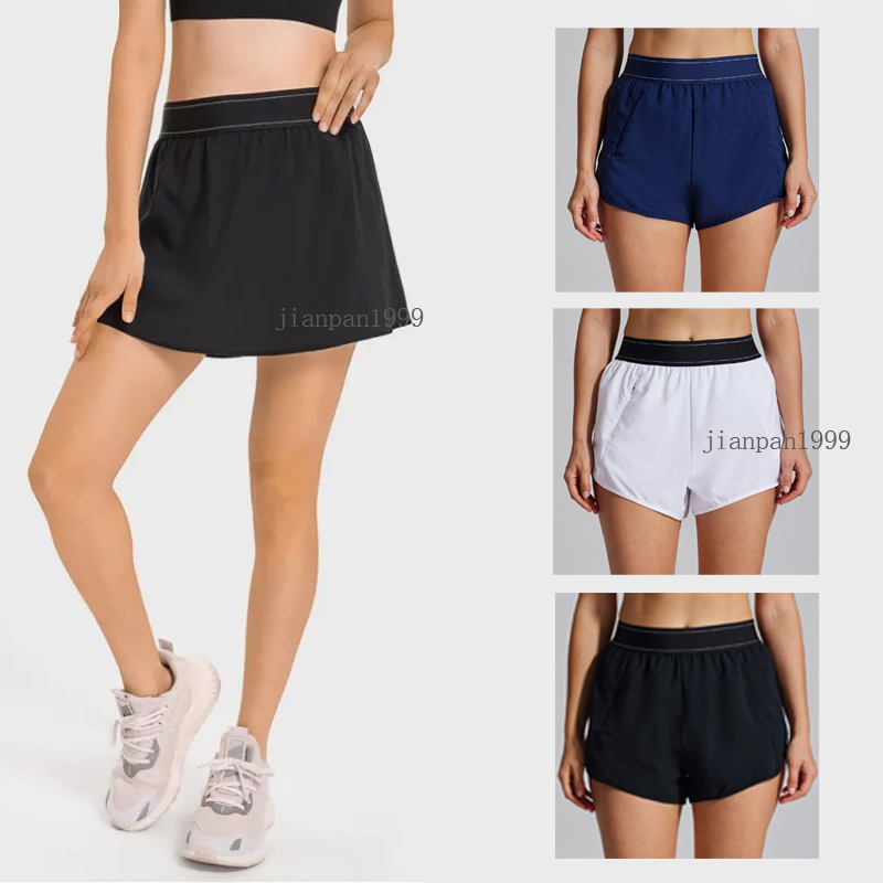 Yoga skirt Match Point Tennis Skirt Anti Glare Mini Varsity Skirt Quick Drying Breathable Sport Shorts Weekend Jogging Sweatpants Built Ins with-image-992295941