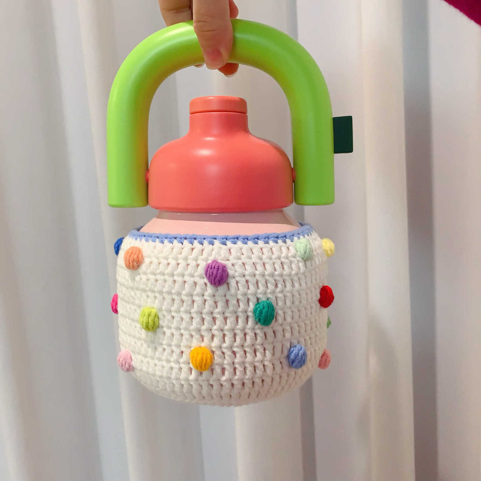 Handmade knitted wool cup covers, cute cup covers and bear fairy hand-held tea pot cup covers K260413-image-1101450388