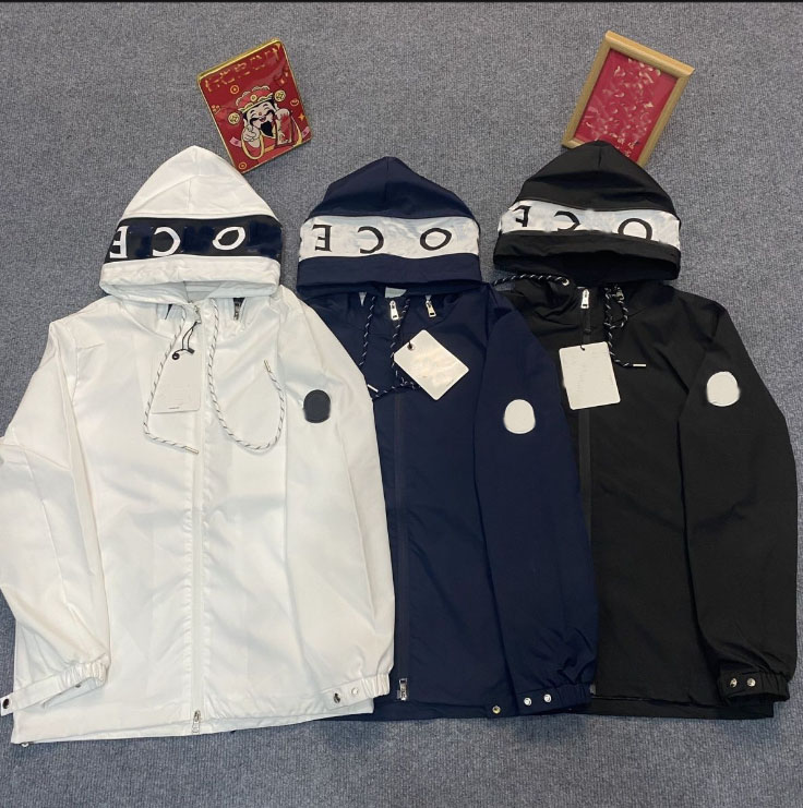 men hoodie classic casual brand jacket shirt Double woven material oversized Bomber jackets Arm badge decoration asian size spring Windbreaker coat