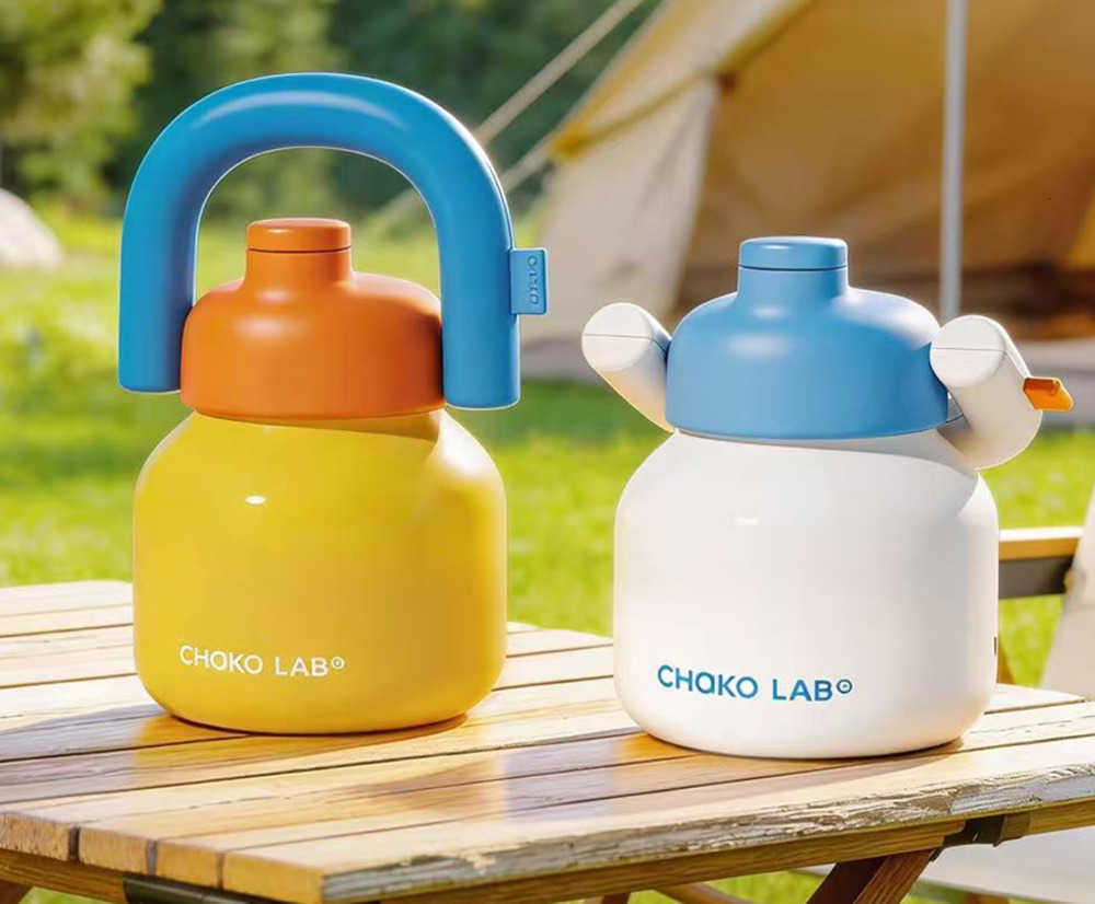 Chakolab 1000ML Stainless Steel Inner Pot Thermos Cup Straw Portable Water Cups Large Capacity Carrying Kettles Keep It Cold/Hot K260413-image-1101447723