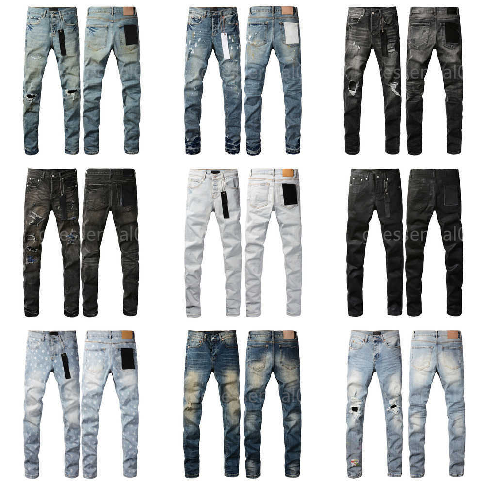 Designer Jeans Purples Jeans For Mens Pants Denim Trousers Fashion American Streets High Quality Stretch Slim Hip Hop Biker Motorcycle Jeans-image-886557568