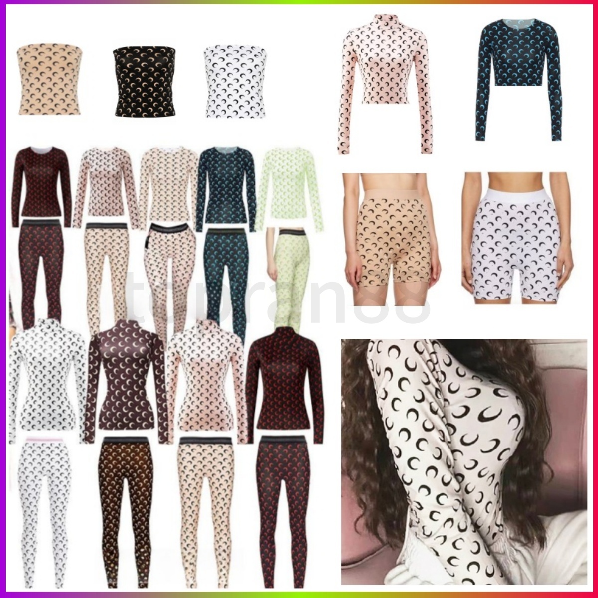 Leggings Fashion Pants Womens Leggings Half Moons Shaped Pantyhose Casual Top T-Shirt Womens High quality Designer Leggings