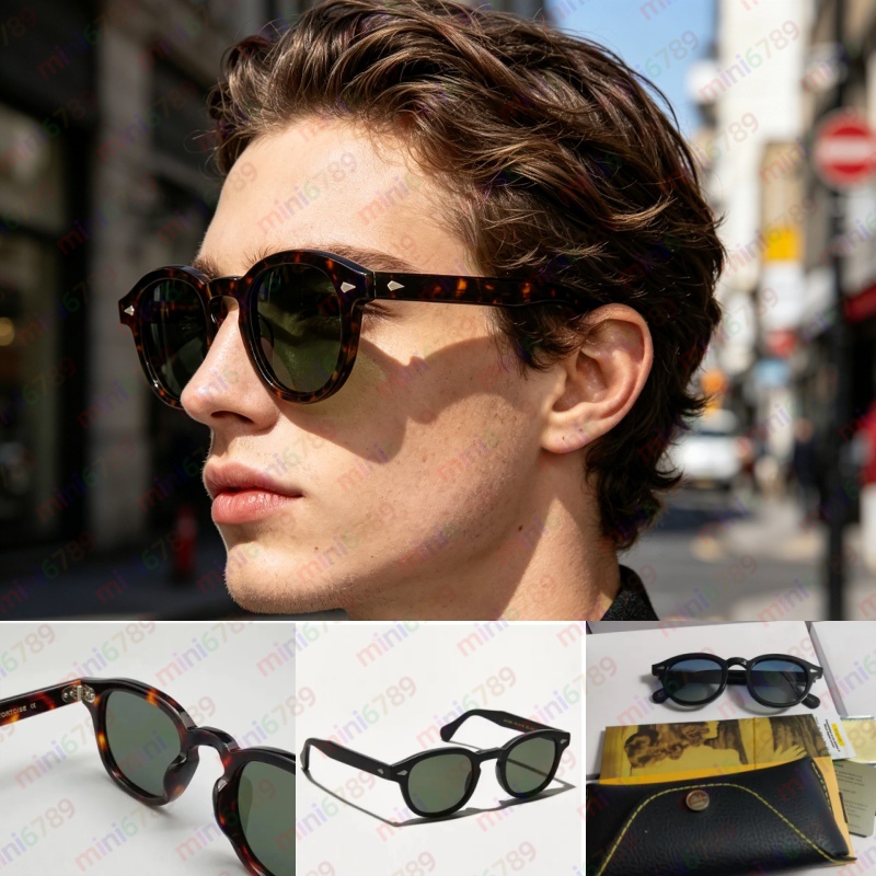 Luxury Top quality Johnny Depp polarized Sunglasses MOSCOT LEMTOSH Lemtosh men women Vintage Round Tint Ocean Lens acetate frame Glasses Oculos De S