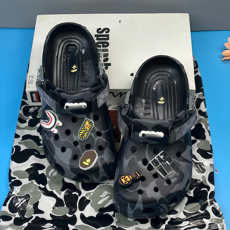 Designer Shoes Beppu Camouflage Ape Theme Sports Couple Popular Fashion Shoes Wooden Clogs New Beach Sandals Luxury Shoes