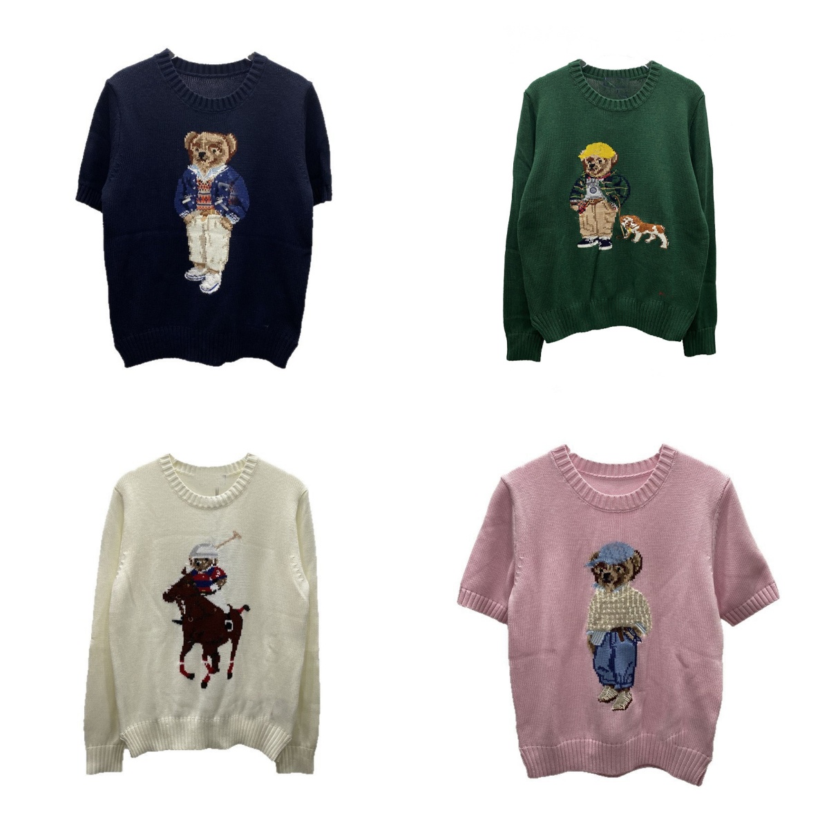 Women's Sweaters designer clothes women Luxury Pattern Sweater white Cartoon t shirt Wool Jacquard Pullover hoodie Knit tops Casual High Qualit