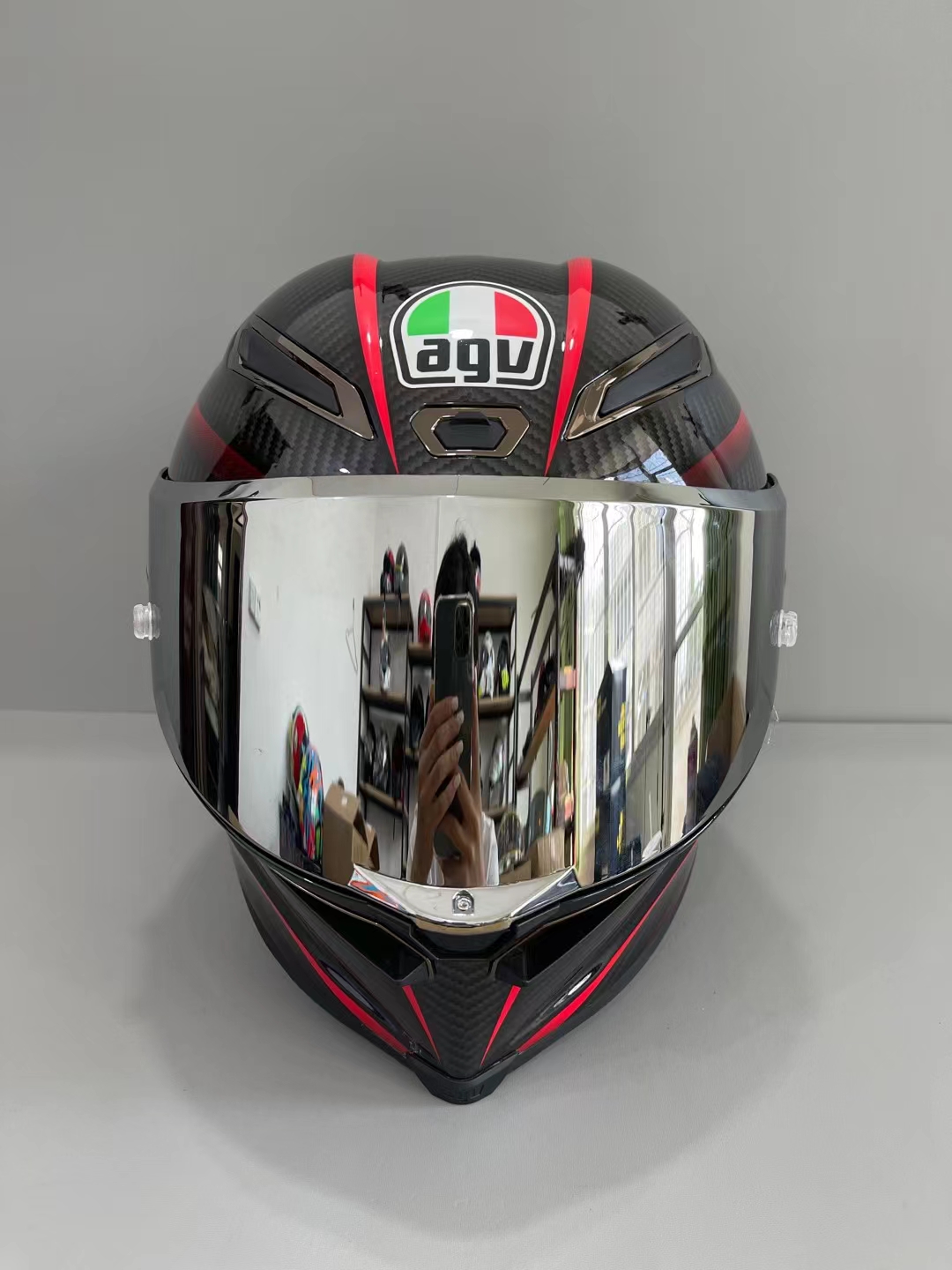 AGV Style Carbon Fiber Full Face Motorcycle Helmet ECE Approved Racing Motocross Helmet for Adults Riders