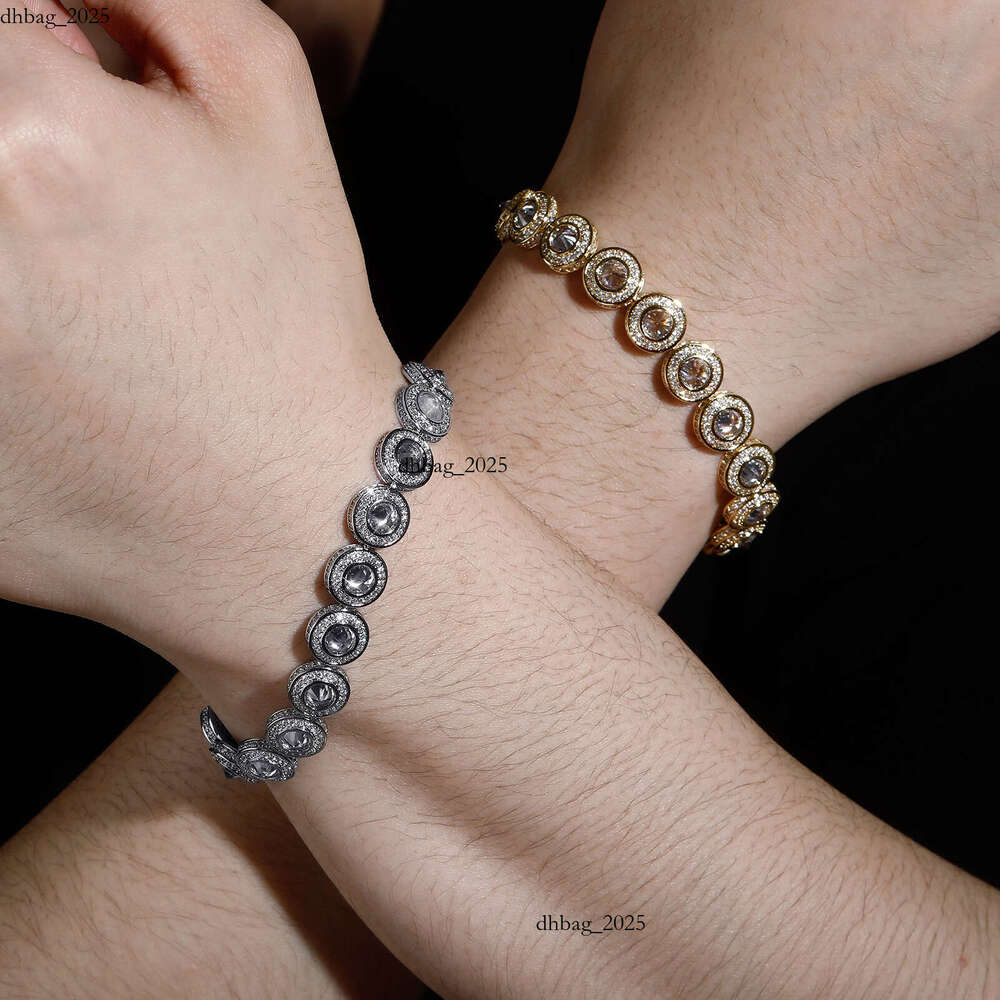 Small Round Moissanite Angel Single Row Shiny Fashion Unisex Gold-Plated Gift Jewelry Style Bracelet