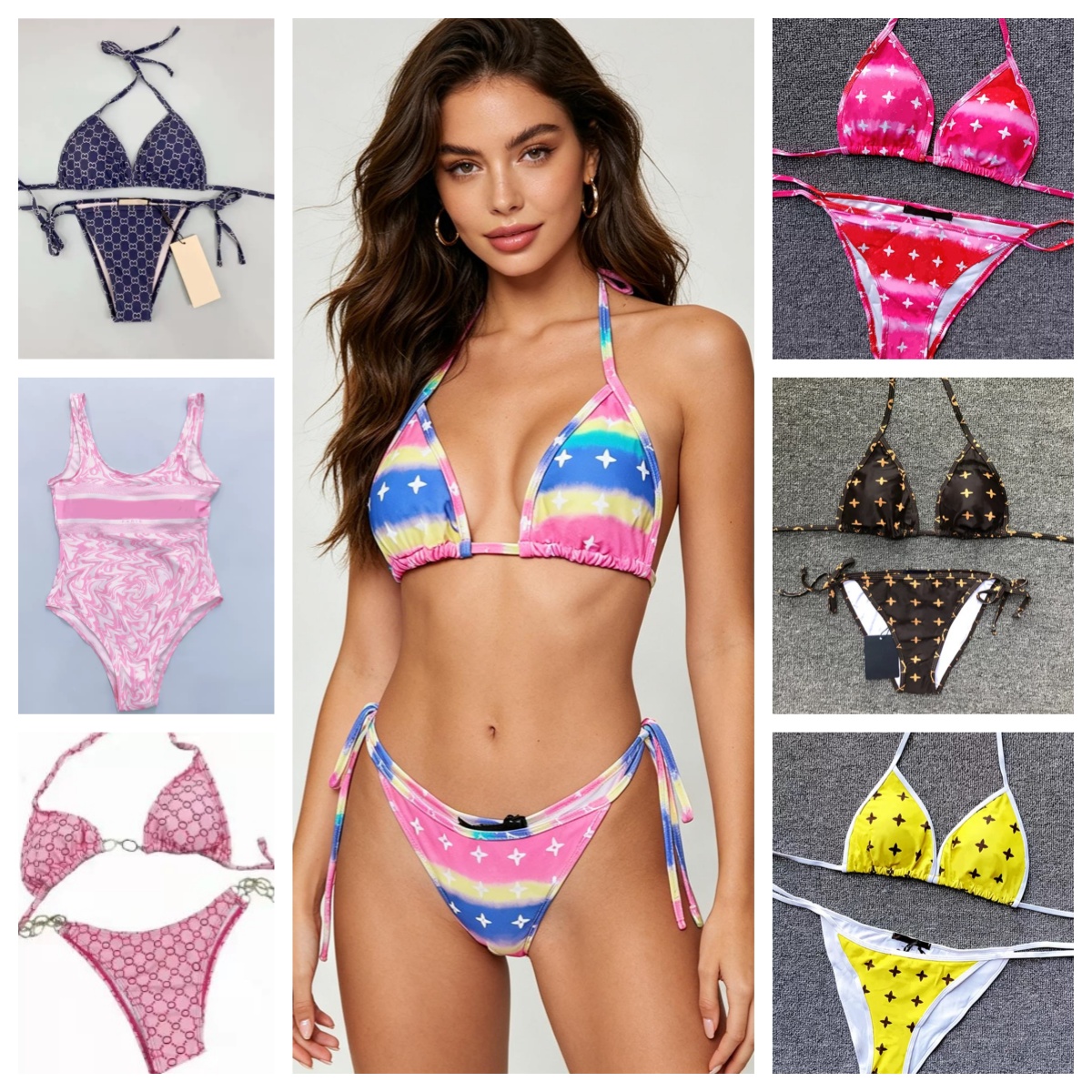 YQ swimsuit womens bikini designer swimsuits ladies women swimwear bikinis summer swimsuit setstriangle straps sexy beachwear fashion party high-image-1101638272