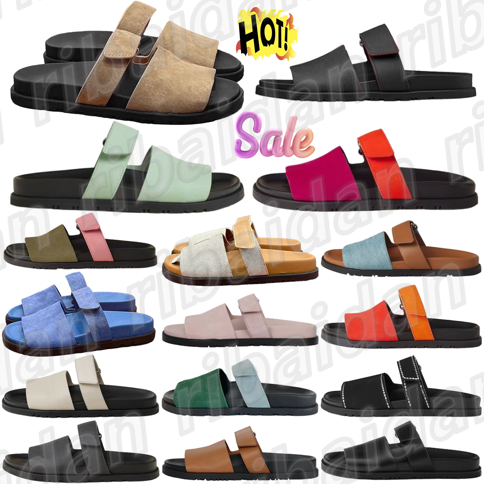 Chypre sandal sandals famous slide slipper designer women Prunoir Noir Naturel Black Smooth Beige Mastic Marron Calfskin Leather Summer Beach Com-image-883945143