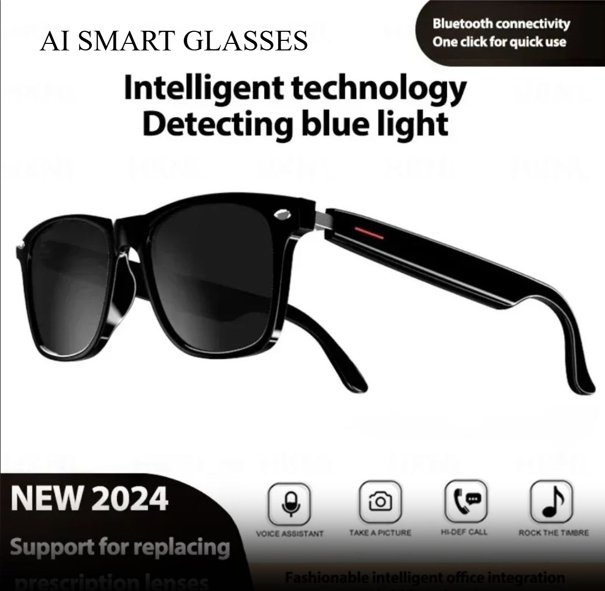 2026 AI Smart glasses Sunglasses Music Earphones Wireless Bluetooth Headset HIFI Sound Headphone Driving Glasses Hands-free Call-image-1101361297