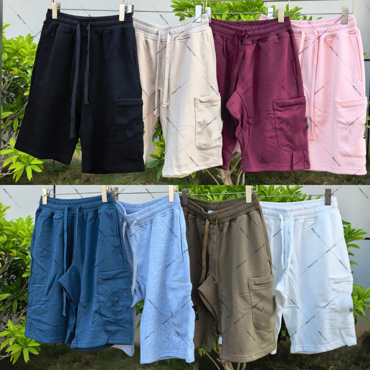 Men's Cargo Shorts Solid Color Big Pocket compass badge Cotton Outdoor Techwear Casual Streetwear Shorts for Men-image-692030108