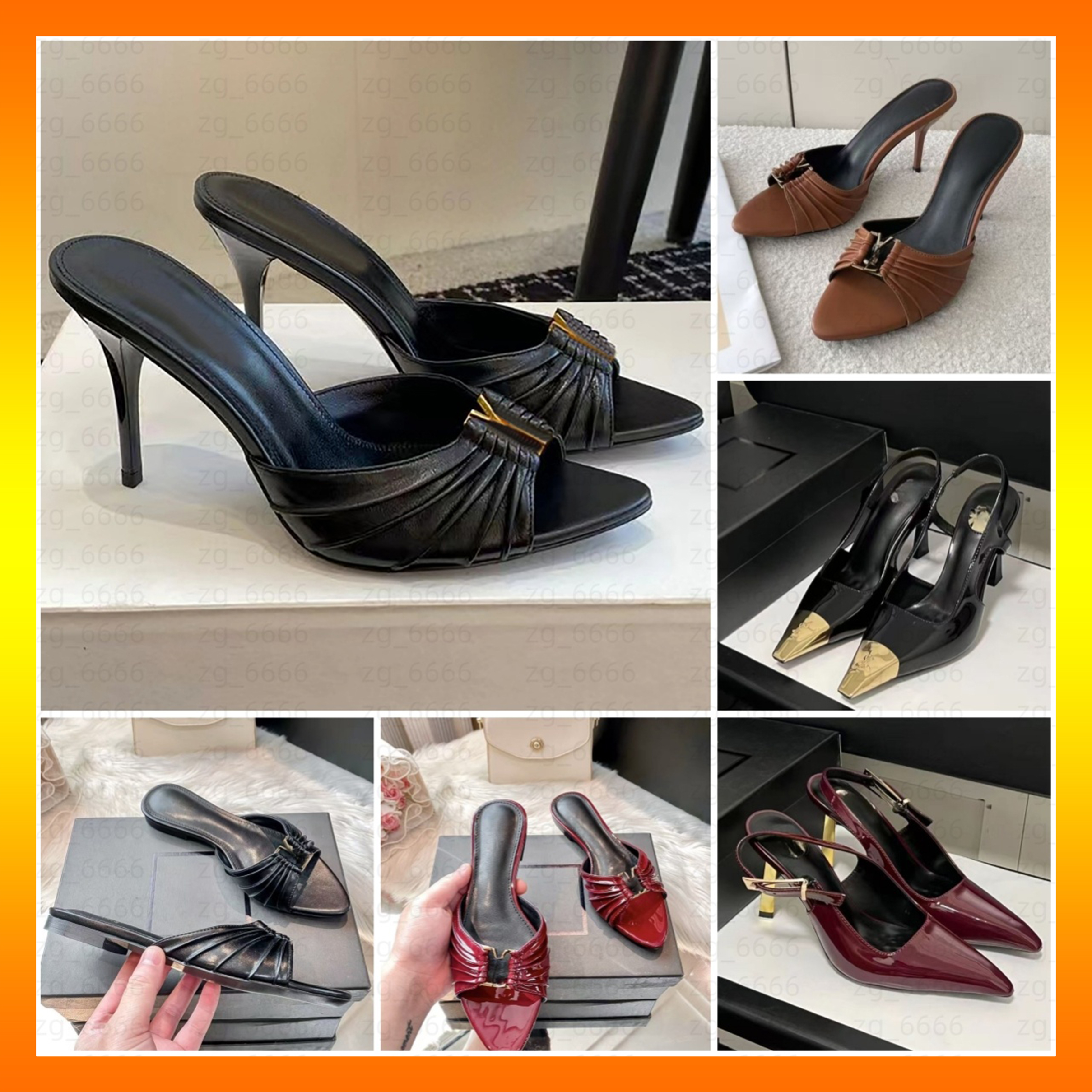 2026 tacchi OPYUM Tacchi alti da donna Apre la punta Tacco a spillo Classici lettere in metallo sandali stilista di moda scarpe polvere BABYLONE MUL