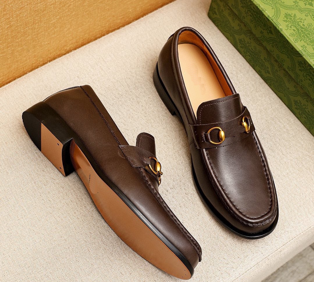 Designer Dress Shoes Luxury Business Retro Men's Shoes British Style Slip-On Bean Bean Loafers Casual Leather Shoes Large Size Comfortable roun