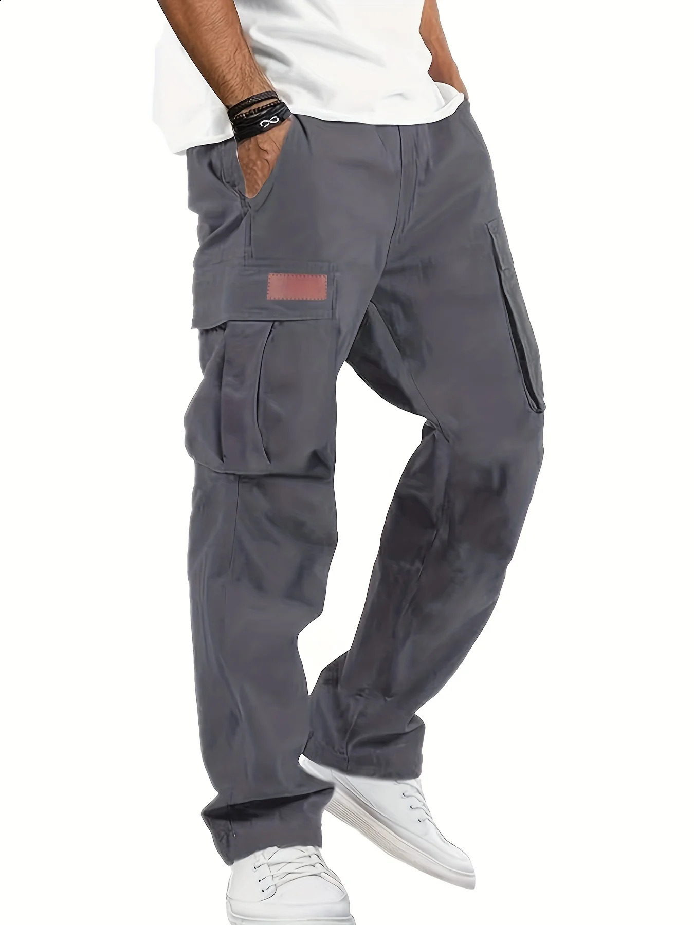 American style high street multi pocket workwear pants for mens trendy loose straight leg versatile casual long 261017