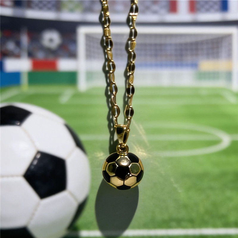 2026 World Cup Football Necklace for Man Woman Titanium Steel Gold Chain Blue Soccer Pendant Necklaces Mens Jewelry Family Boyfriend Father Gift-image-1102620874