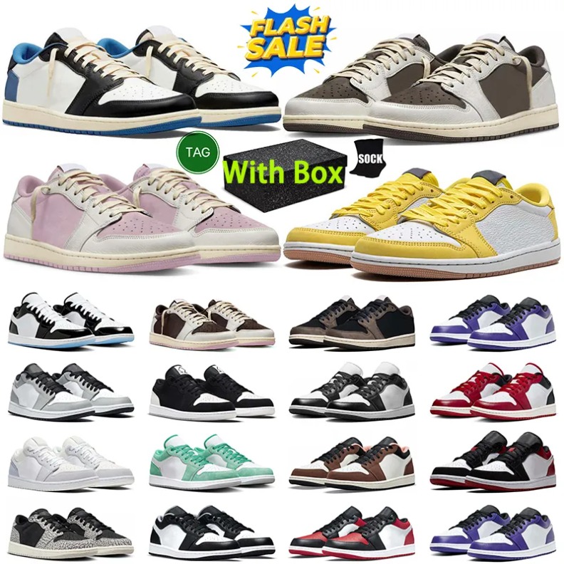 Authentic 1 Low Neutral Olive Golf Shoes Fragment Sail 1S TS Black Phantom Travis Reverse Mocha Cactus Jack Baroque Brown Mens Women Outdoor Sneaker